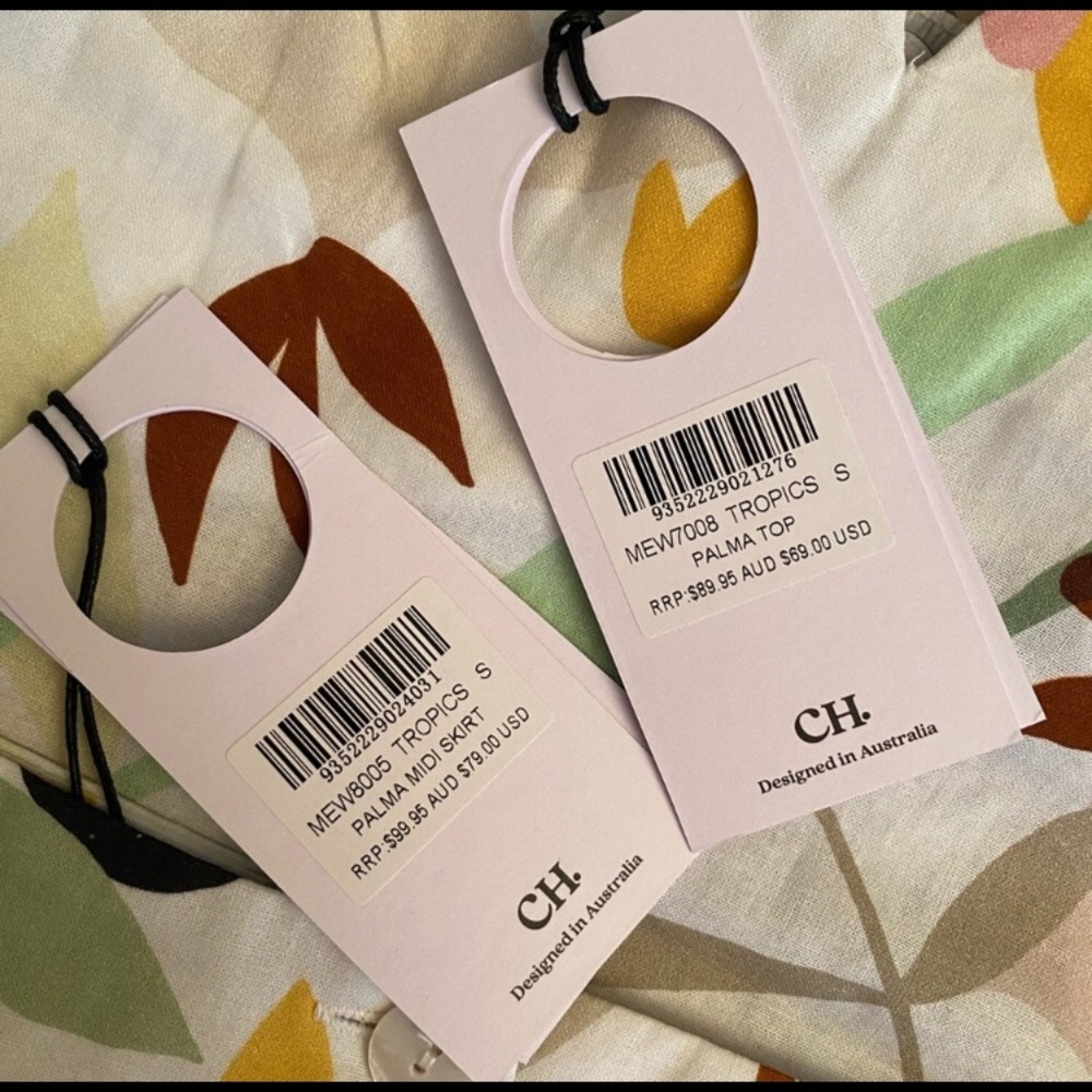 NWT Palma White Multi Tropical Print Matching SET - Picture 10 of 11